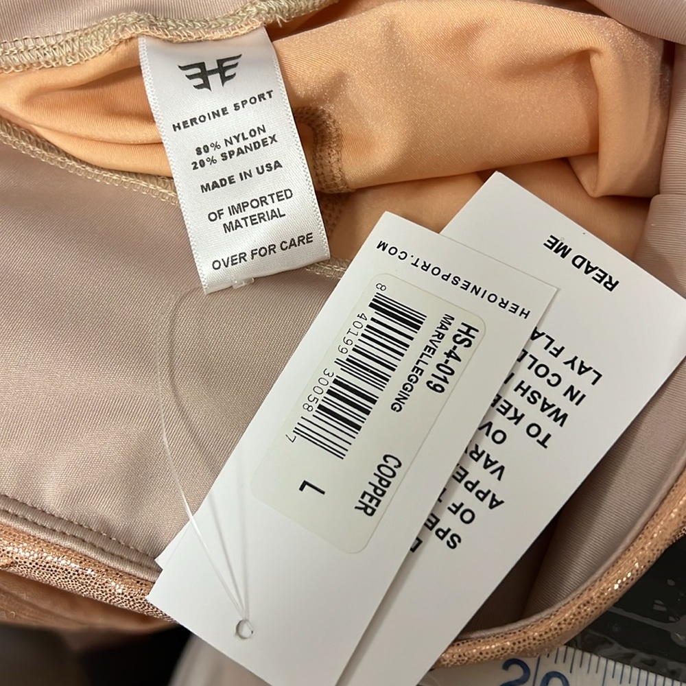 Heroine Sport metallic copper rose gold leggings Marvel high rise - Picture 5 of 6
